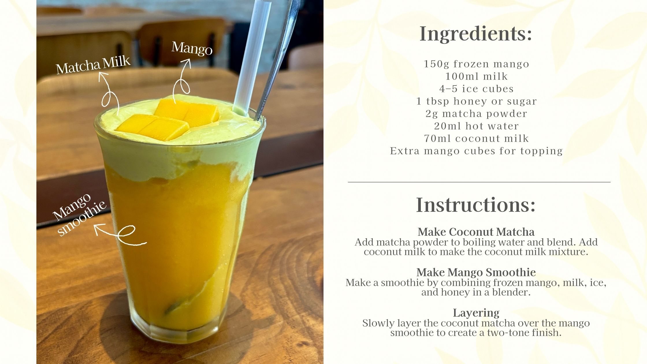 Matcha Mango Smoothie Recipe